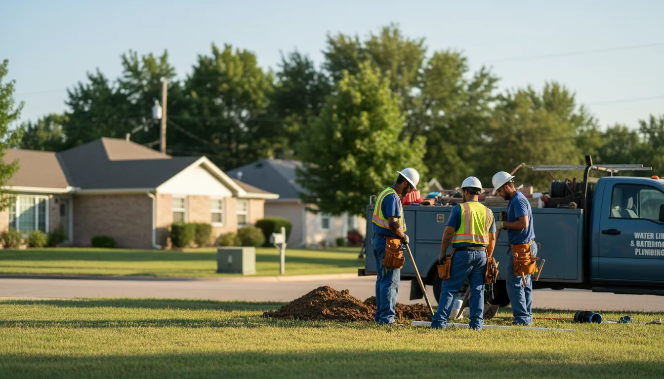 Residential water line and bathroom plumbing service in Hazleton, PA